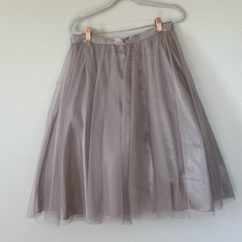 Marina Taupe Layered Tulle Ballerina Midi Skirt Beige Neutral Size M Medium - Picture 3 of 8